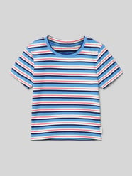 T-Shirt mit Streifenmuster von Tom Tailor Blau - 7