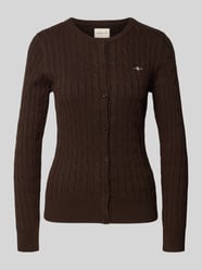 Gebreide cardigan met kabelpatroon van Gant - 4