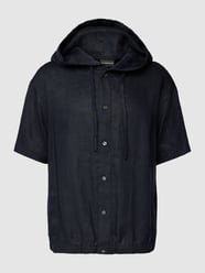 Vrijetijdsoverhemd van puur linnen met capuchon van Emporio Armani Blauw / turquoise - 3