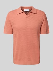 Regular fit poloshirt in gehaakte look, model 'LINO' van SELECTED HOMME Fuchsia - 9