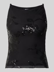 Slim Fit Top mit floralem Pailettenbesatz von Gina Tricot - 6