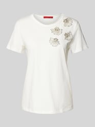 T-Shirt mit Applikationen Modell 'Voghera' von MAX&Co. Weiß - 9