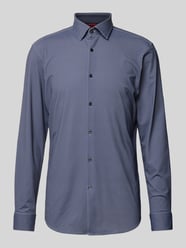 Slim Fit Business-Hemd mit Allover-Muster Modell 'Kenno' von HUGO Blau - 8