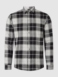 Slim Fit Flanellhemd aus Baumwolle von Lindbergh Weiß - 47