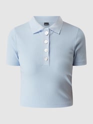 Poloshirt mit Rippenstruktur Modell 'Cassandra' von Gina Tricot Blau / Türkis - 41