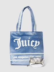 Torba shopper z detalem z logo model ‘Iris’ od Juicy Couture Niebieski - 42
