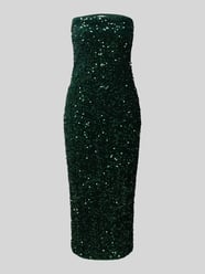 Knielanges Kleid mit Allover-Pailettenbesatz von Apricot - 12