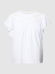 T-shirt van katoen met kant van QS by s.Oliver Wit - 19