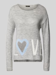 Strickpullover mit Ziersteinbesatz Modell 'LOVE' von More & More Grau - 46