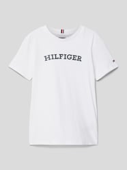 T-shirt van katoen met labeldetail voor kinderen van Tommy Hilfiger Teens Wit - 13