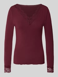 Slim fit shirt met lange mouwen van modalmix met wol model 'SKYE' van VERO MODA Bordeaux - 37