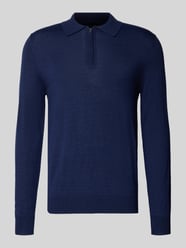 Regular Fit Strickpullover aus Woll-Mix mit Umlegekragen von Christian Berg Men - 16