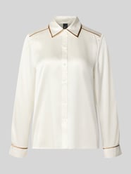Regular fit zijden blouse met contrasterende strepen van Marc Cain - 48