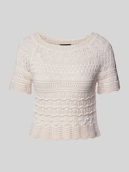 Cropped Strickpullover mit Lochstickerei von Marc Cain - 10