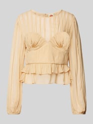 Blusenshirt mit Rundhalsausschnitt von FARM RIO Beige - 38