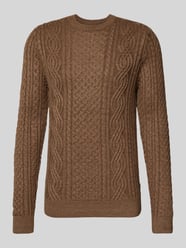 Sweter z dzianiny z prążkowanymi wykończeniami model ‘BLUSEAN’ od JACK & JONES Premium - 6