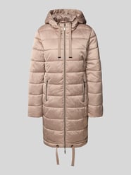 Regular fit gewatteerd lange jas met tunnelkoord van monari - 21