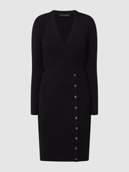 Knielanges Strickkleid in Wickel-Optik Modell 'ALEXANDRA' von Guess Grau / Schwarz - 1