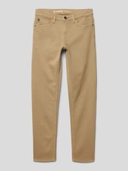Slim fit jeans met labelpatch van Garcia Bruin - 39