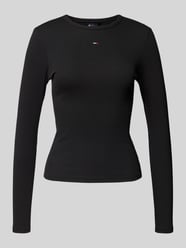 Bluzka z długim rękawem o kroju slim fit z prążkowaniem od Tommy Jeans - 9