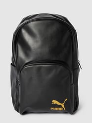 Rucksack mit Label-Print Modell 'Originals PU Backpack' von Puma Schwarz - 5