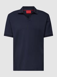 Poloshirt met V-hals, model 'Dantofalla' van HUGO Blauw - 37