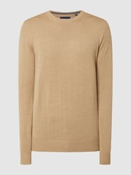 Sweter z wełny merino mieszanej od Christian Berg Men Brązowy - 44