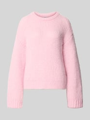 Relaxed Fit Pullover im Chunky Knit Look Modell 'DORTHEA' von PIECES Pink - 30