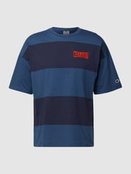 T-Shirt mit Blockstreifen und Label-Stitching von CHAMPION Blau / Türkis - 6