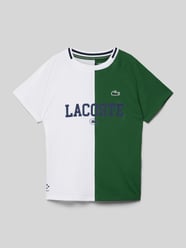 T-Shirt mit Logo-Stitching von Lacoste Weiß - 36