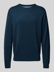 Sweter z dzianiny z wyhaftowanym logo od Fynch-Hatton Zielony - 40