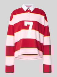 Sweatshirt met platte kraag en knoopsluiting van Review - 21