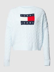 PLUS SIZE Strickpullover mit Zopfmuster von Tommy Jeans Curve Blau - 11
