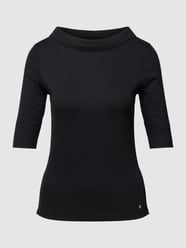 T-Shirt in unifarbenem Design von Marc Cain Schwarz - 14