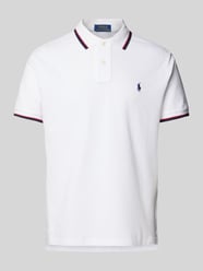 Custom Slim Fit Poloshirt mit Logo-Stitching von Polo Ralph Lauren Weiß - 45