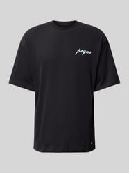 T-Shirt mit überschnittenen Schultern Modell 'Paradise' von PEQUS Schwarz - 4