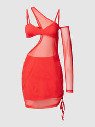 Mini-jurk met labelprint, model 'BODYCON' van Calvin Klein Jeans Rood - 16