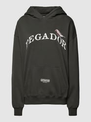 Oversized Hoodie mit Label-Print Modell 'Zea' von Pegador Grau / Schwarz - 20