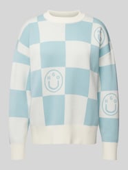 Sweter z dzianiny z nadrukiem z logo i motywem model ‘Signs’ od Hugo Blue Zielony - 2