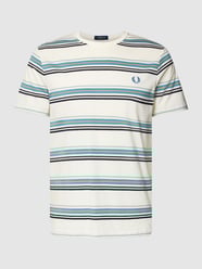 T-Shirt mit Logo-Stitching von Fred Perry Weiß - 31