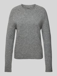 Gebreide pullover met ribboorden, model 'FESPERANAS' van BOSS Orange Grijs / zwart - 18