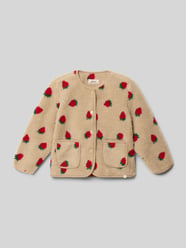 Kurtka polarowa teddy w kroju regular fit z nadrukiem allover model 'GHOKY' od ONLY - 3