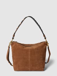 Torba hobo ze skóry z detalem z logo model ‘AISSA SUEDE’ od LIEBESKIND BERLIN Brązowy - 18