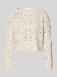 Cardigan van gehaakt kant met ronde hals van Jake*s Collection Beige - 2