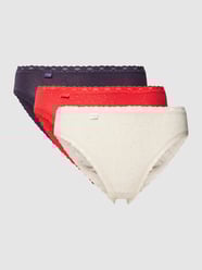 Slip van structuurmotief in een set van 3 stuks van Sloggi Rood - 15