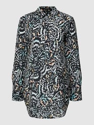 Bluse mit Allover-Muster von comma Grau / Schwarz - 24