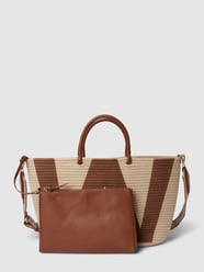 Torebka z efektem plecionki i detalem z logo model ‘RAID’ od Weekend Max Mara Brązowy - 2
