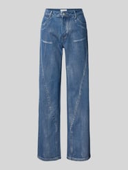 Wide Leg Jeans mit Gürtelschlaufen Modell 'ZOE' von Noisy May Blau - 39