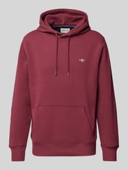 Hoodie mit Label-Stitching Modell 'SHIELD' von Gant Bordeaux - 10