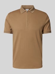 Koszulka polo o kroju regular fit z zamkiem błyskawicznym model ‘FAVE’ od SELECTED HOMME Brązowy - 28